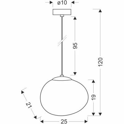 Závěsné svítidlo v japandi stylu STONES - 1xE27, 40W, 25cm, černé / bílé