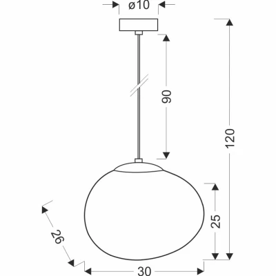 Závěsné svítidlo v japandi stylu STONES - 1xE27, 40W, 30cm, černé / bílé