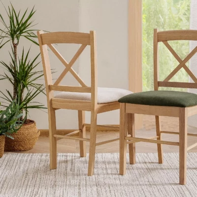 Jídelní židle MAISIE - dub / zelená