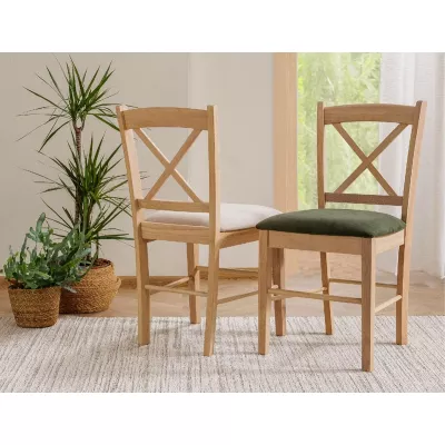 Jídelní židle MAISIE - dub / zelená