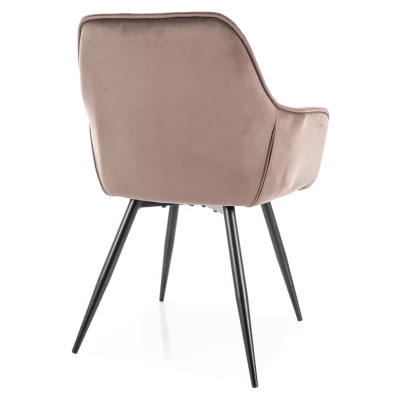 Čalouněná jídelní židle LUSINE - tmavě béžová / černá