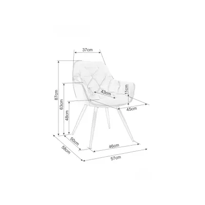 Čalouněná jídelní židle LUSINE - tmavě béžová / černá