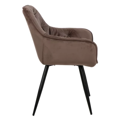 Čalouněná jídelní židle LUSINE - tmavě béžová / černá