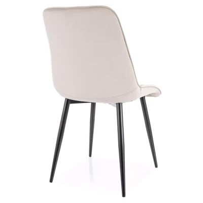 Čalouněná jídelní židle LYA - světle béžová / černá