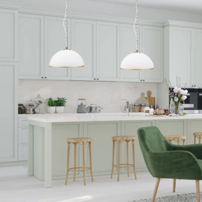 Závěsné osvětlení na řetězu SUGAR - 1xE27, 60W, patina / bílé