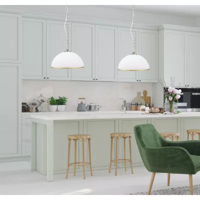 Závěsné osvětlení na řetězu SUGAR - 1xE27, 60W, patina / bílé