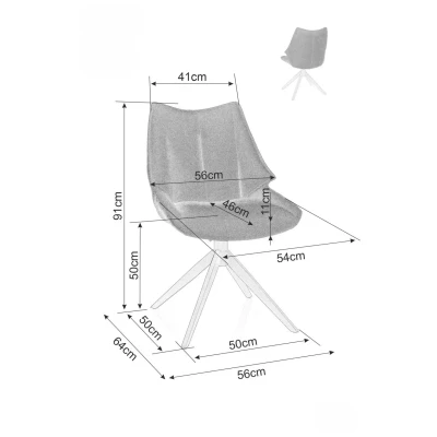 Otočná čalouněná židle ADELIA - béžová / černá