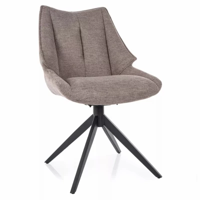 Otočná čalouněná židle ADELIA - béžová / černá