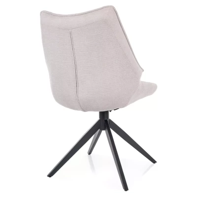 Otočná čalouněná židle ADELIA - světle béžová / černá