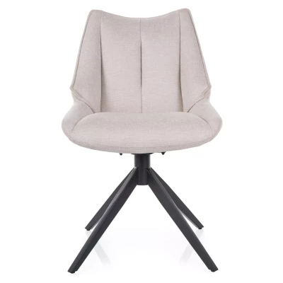 Otočná čalouněná židle ADELIA - světle béžová / černá