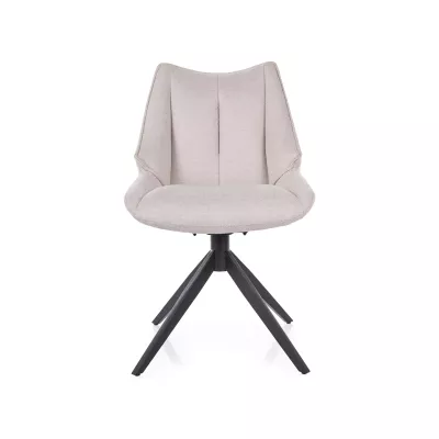 Otočná čalouněná židle ADELIA - světle béžová / černá