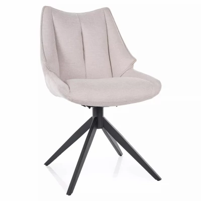 Otočná čalouněná židle ADELIA - světle béžová / černá