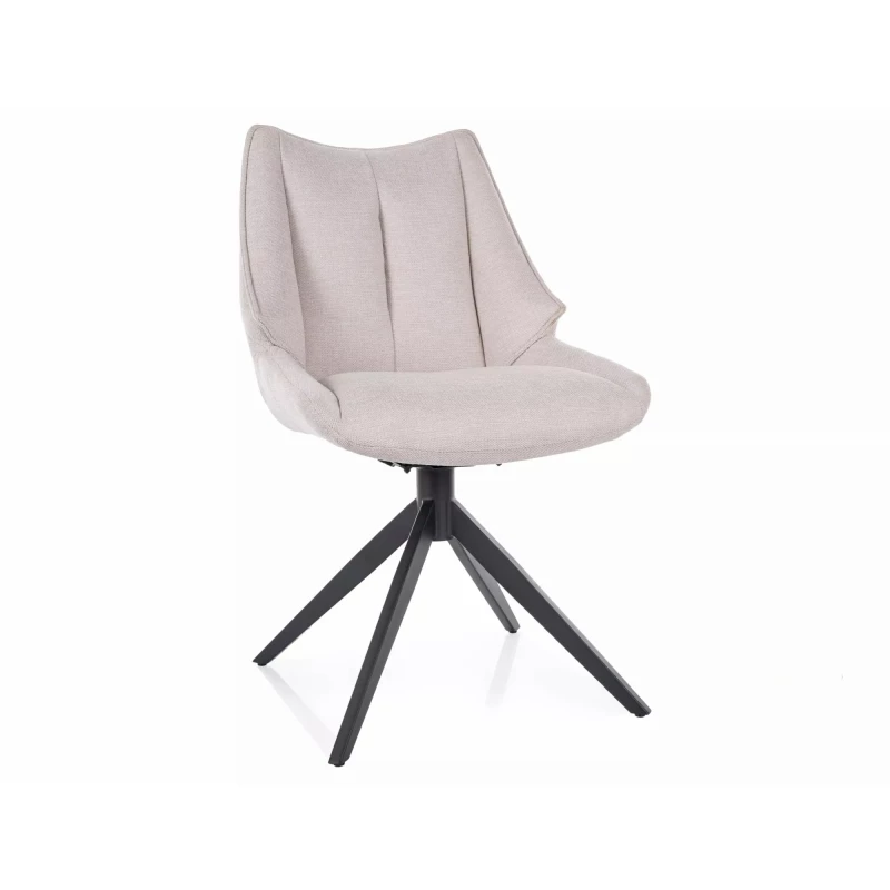Otočná čalouněná židle ADELIA - světle béžová / černá