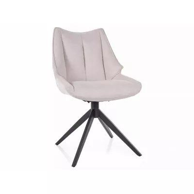 Otočná čalouněná židle ADELIA - světle béžová / černá
