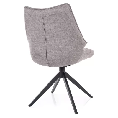 Otočná čalouněná židle ADELIA - šedá / černá