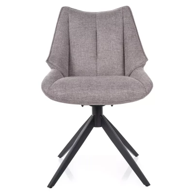 Otočná čalouněná židle ADELIA - šedá / černá