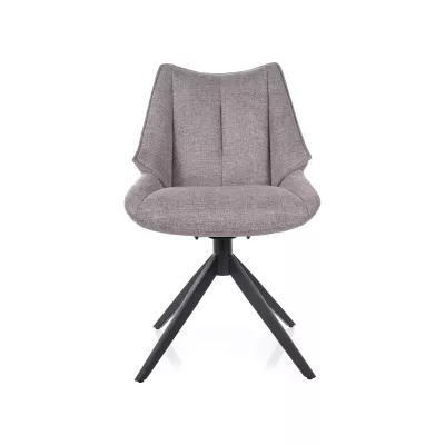 Otočná čalouněná židle ADELIA - šedá / černá