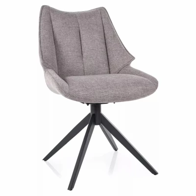 Otočná čalouněná židle ADELIA - šedá / černá