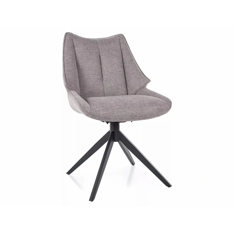 Otočná čalouněná židle ADELIA - šedá / černá