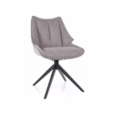 Otočná čalouněná židle ADELIA - šedá / černá