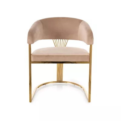 Luxusní jídelní židle DOLLY - béžová / zlatá