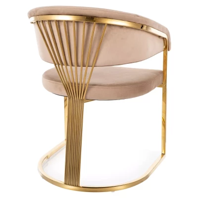 Luxusní jídelní židle DOLLY - béžová / zlatá