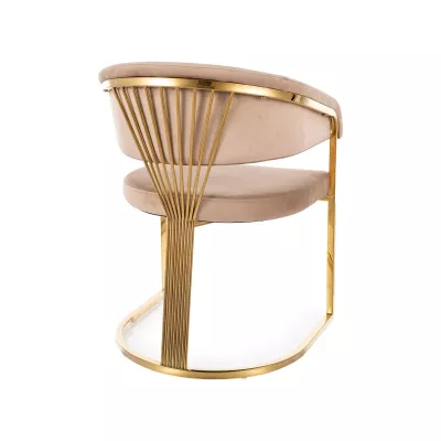 Luxusní jídelní židle DOLLY - béžová / zlatá