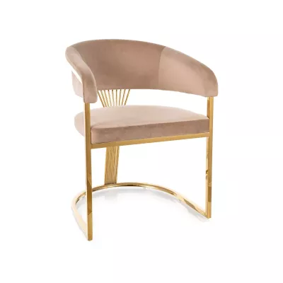 Luxusní jídelní židle DOLLY - béžová / zlatá