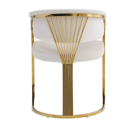 Luxusní jídelní židle DOLLY - světle béžová / zlatá