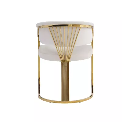 Luxusní jídelní židle DOLLY - světle béžová / zlatá