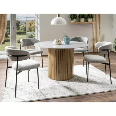 Čalouněná jídelní židle DOMENICA 2 - šedá / černá