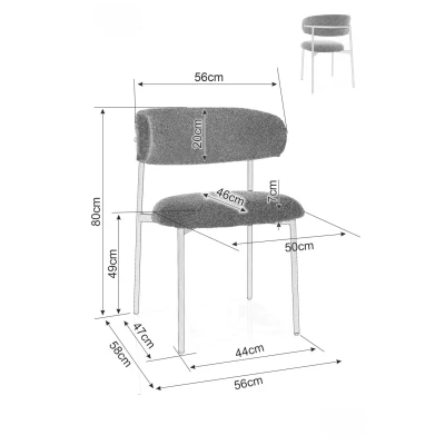 Čalouněná jídelní židle DOMENICA 2 - šedá / černá