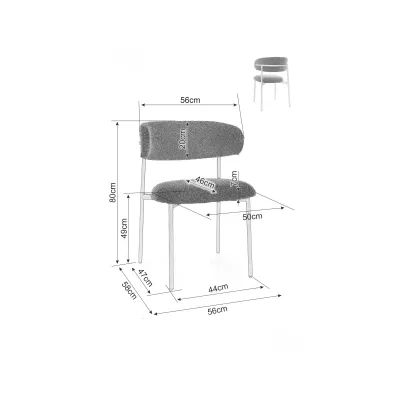 Čalouněná jídelní židle DOMENICA 2 - šedá / černá