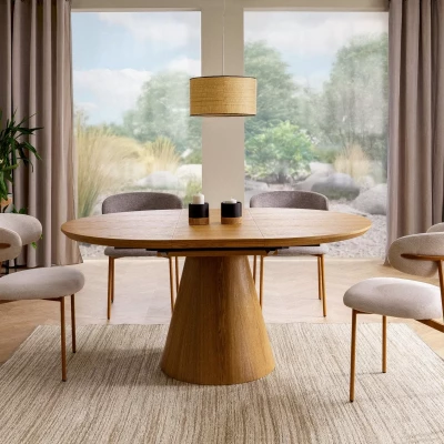 Čalouněná jídelní židle DOMENICA 3 - světle béžová / dub