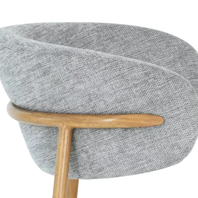 Čalouněná jídelní židle DOMENICA 3 - šedá / dub