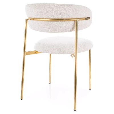 Čalouněná jídelní židle DOMENICA 4 - béžová / zlatá