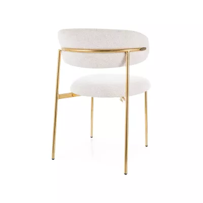 Čalouněná jídelní židle DOMENICA 4 - béžová / zlatá