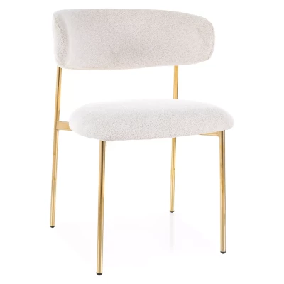 Čalouněná jídelní židle DOMENICA 4 - béžová / zlatá