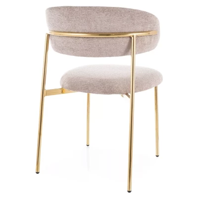 Čalouněná jídelní židle DOMENICA 4 - tmavě béžová / zlatá