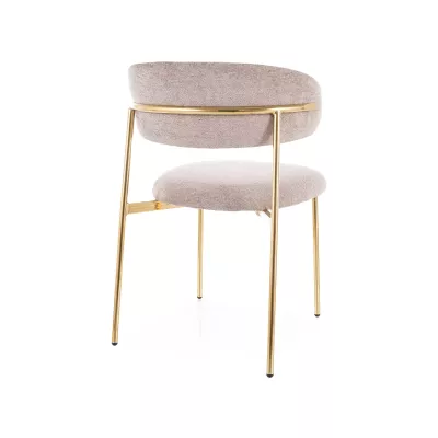 Čalouněná jídelní židle DOMENICA 4 - tmavě béžová / zlatá