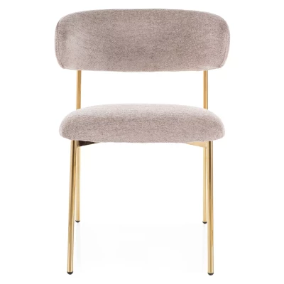 Čalouněná jídelní židle DOMENICA 4 - tmavě béžová / zlatá