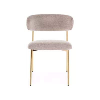 Čalouněná jídelní židle DOMENICA 4 - tmavě béžová / zlatá