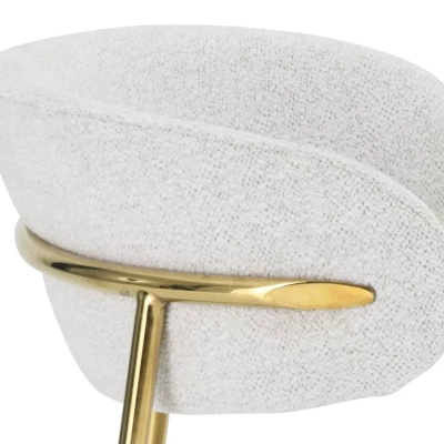 Čalouněná jídelní židle DOMENICA 4 - tmavě béžová / zlatá