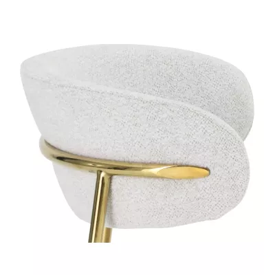 Čalouněná jídelní židle DOMENICA 4 - tmavě béžová / zlatá