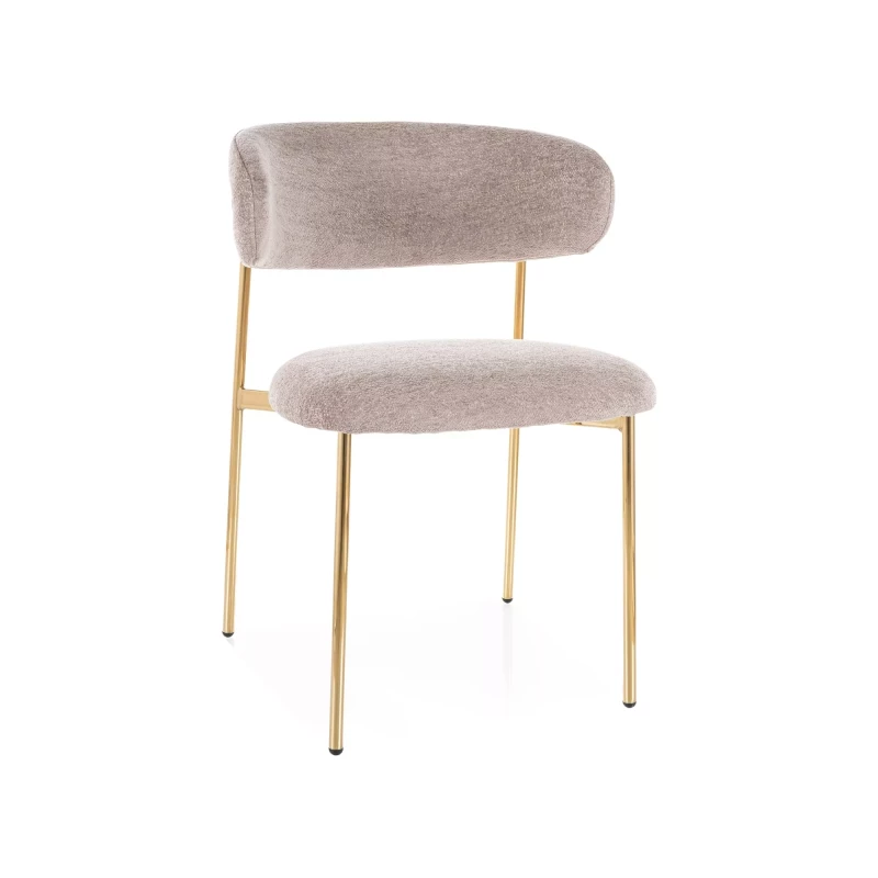 Čalouněná jídelní židle DOMENICA 4 - tmavě béžová / zlatá
