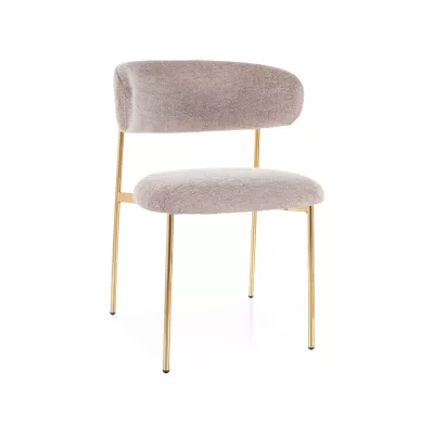 Čalouněná jídelní židle DOMENICA 4 - tmavě béžová / zlatá