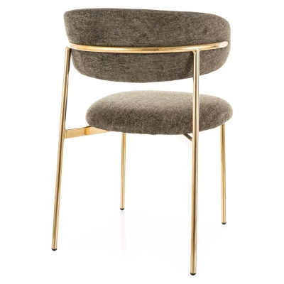 Čalouněná jídelní židle DOMENICA 4 - olivová / zlatá