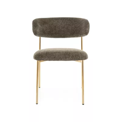 Čalouněná jídelní židle DOMENICA 4 - olivová / zlatá