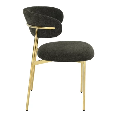 Čalouněná jídelní židle DOMENICA 4 - olivová / zlatá