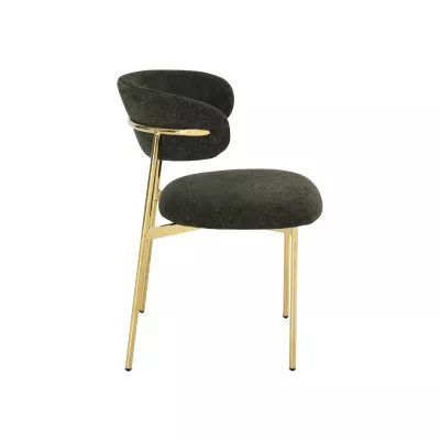 Čalouněná jídelní židle DOMENICA 4 - olivová / zlatá
